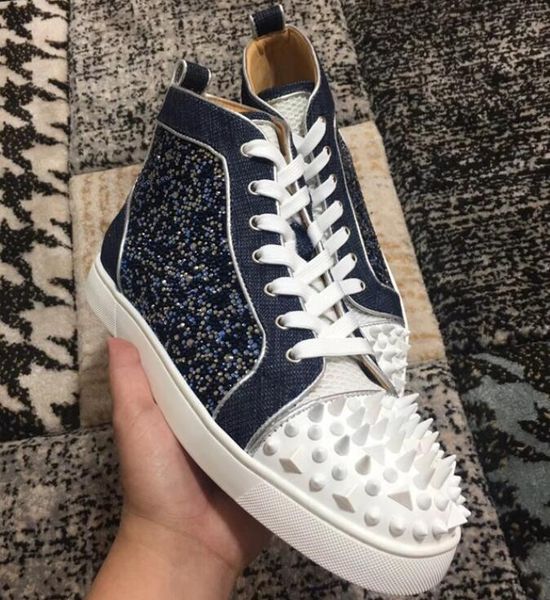 2019 men women rhinestone high shoes famous designer brand red bottom sneakers mens shoes casual walking leisure trainer footwear 35-46, Black
2019 men women rhinestone high shoes famous designer brand red bottom sneakers mens shoes casual walking leisure trainer footwear 35-46, Black