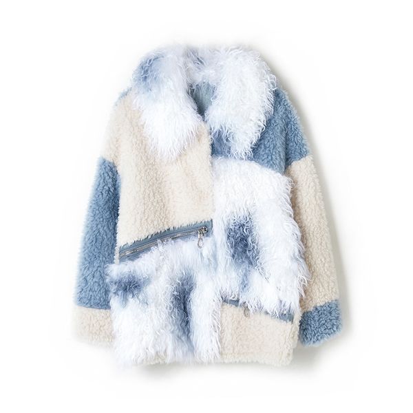 women's fur & faux real coat female wool jacket autumn winter women clothes 2021 korean sheep shearling suede lining zt5055, Black
women's fur & faux real coat female wool jacket autumn winter women clothes 2021 korean sheep shearling suede lining zt5055, Black