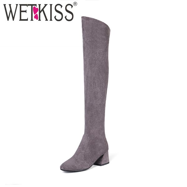 wetkiss winter warm high heels women boots stretch fur suede boot round toe over the knee female shoes footwear big size 34-43, Black
wetkiss winter warm high heels women boots stretch fur suede boot round toe over the knee female shoes footwear big size 34-43, Black