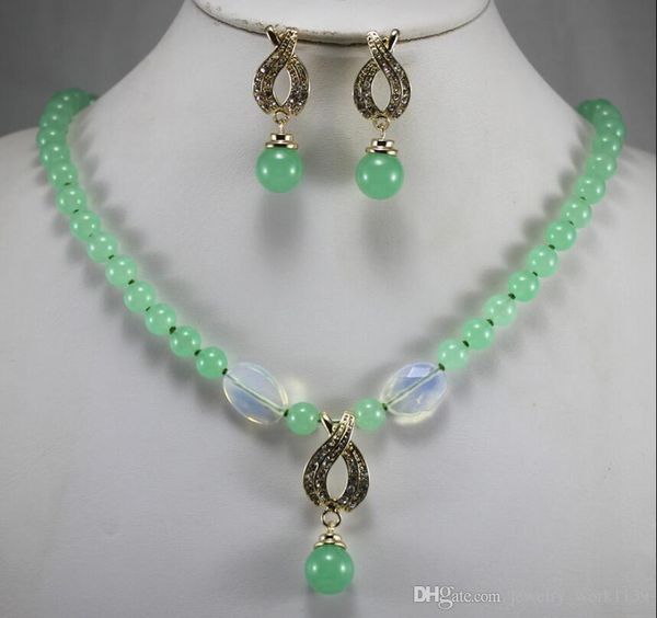 necklace wholesale factory price women's semi-precious stones jade necklace earring set natural jewelry, Black 
necklace wholesale factory price women's semi-precious stones jade necklace earring set natural jewelry, Black