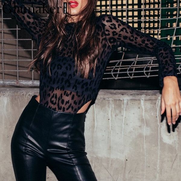 glamaker secy printed transparent mesh black bodysuit women high neck long sleeve playsuit romper female bodycon overalls summer, Black;white
glamaker secy printed transparent mesh black bodysuit women high neck long sleeve playsuit romper female bodycon overalls summer, Black;white