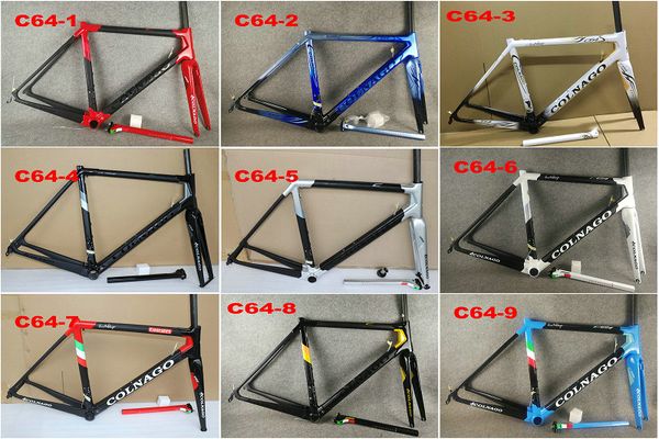 Colnago C64 Frame Road Bike Frame Carbon Bicycle Matte Glossy Carbon Road Frame 48cm 50mm 52cm 54cm 56cm