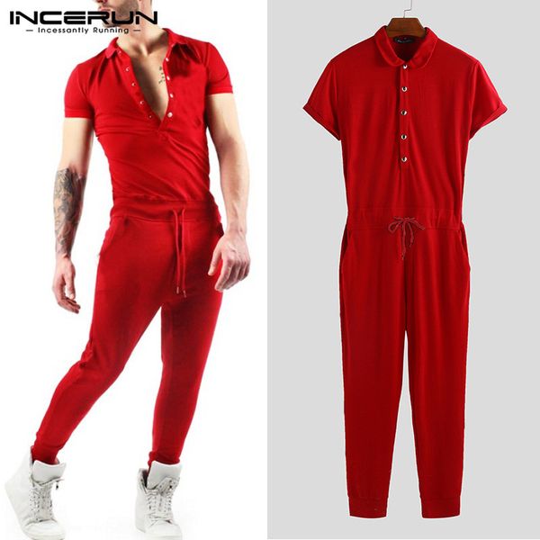 incerun 2019 men jumpsuit lapel neck rompers solid shortsleeve fitness hiphop bodybuilding men overalls pants streetwear s-5xl, Black
incerun 2019 men jumpsuit lapel neck rompers solid shortsleeve fitness hiphop bodybuilding men overalls pants streetwear s-5xl, Black
