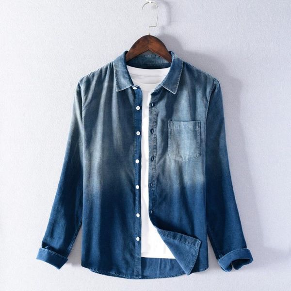 men shirt 2020 spring causal long sleeve turn down collar cotton gradual change loose shirt plus size camisas para hombre, White;black
men shirt 2020 spring causal long sleeve turn down collar cotton gradual change loose shirt plus size camisas para hombre, White;black