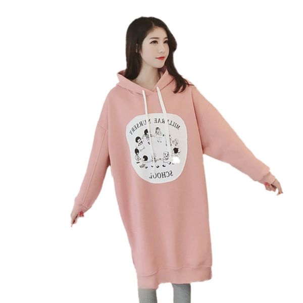 women's hoodies printed plus velvet thick long hooded loose sweatshirts, Black
women's hoodies printed plus velvet thick long hooded loose sweatshirts, Black