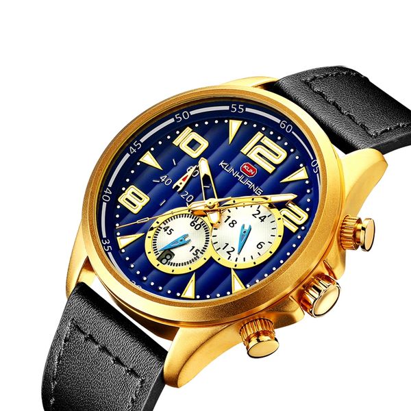 kunhuang 1013 luxury brand sports watches leather strap male business date clock waterproof quartz chronograph men watch relojes, Slivery;brown
kunhuang 1013 luxury brand sports watches leather strap male business date clock waterproof quartz chronograph men watch relojes, Slivery;brown