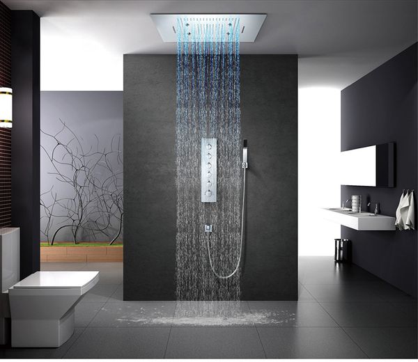bathroom led shower mixer tap ceiling mounted rain waterfall jet shower head with handheld spray+spout+4 way thermostatic valve controller
bathroom led shower mixer tap ceiling mounted rain waterfall jet shower head with handheld spray+spout+4 way thermostatic valve controller