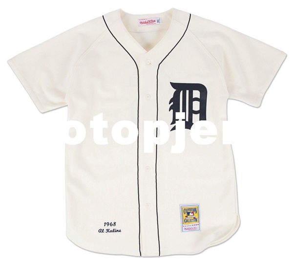 al kaline detroit #6 mitchell & ness retro 1968 jersey - small/36, Black;blue