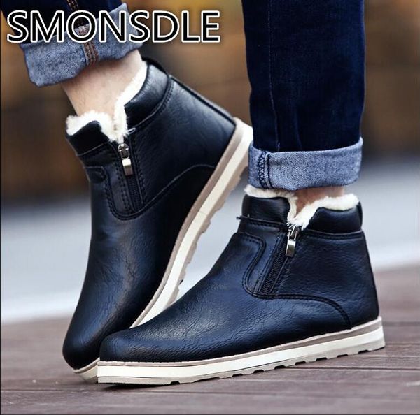 smonsdle 2018 winter new korean version of the british warm plus velvet leather shoes boots casual cotton snow boots men a573, Black
smonsdle 2018 winter new korean version of the british warm plus velvet leather shoes boots casual cotton snow boots men a573, Black