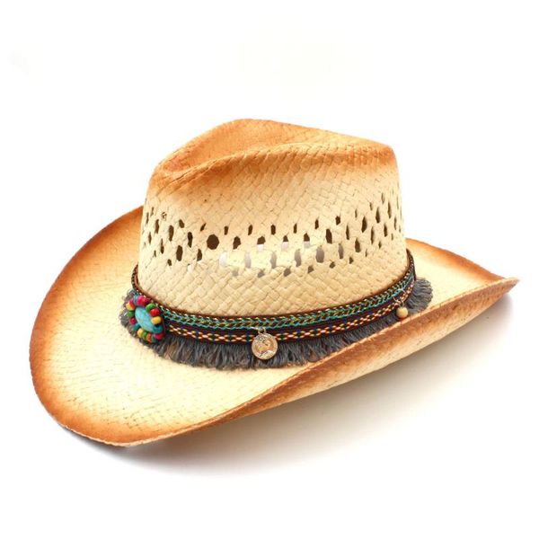fashion women western cowboy hat handmade tassel ribbon for lady beach sun sombrero mesh cowgirl hat size 58cm, Blue;gray
fashion women western cowboy hat handmade tassel ribbon for lady beach sun sombrero mesh cowgirl hat size 58cm, Blue;gray