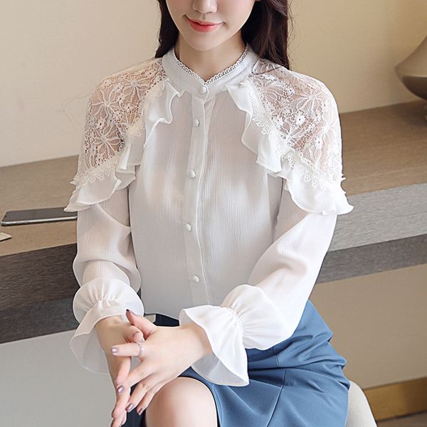 korean patchwork lace blouse spring autumn 2019 white stand flare sleeve shirt clothes womens and bluses feminina t92901
korean patchwork lace blouse spring autumn 2019 white stand flare sleeve shirt clothes womens and bluses feminina t92901