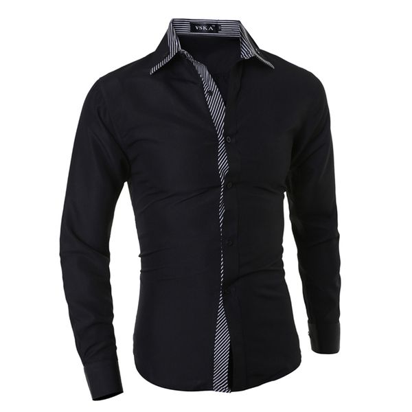 american european fashion designer men slim fit long-sleeved shirts stripes patchwork man low price wholesale, White;black
american european fashion designer men slim fit long-sleeved shirts stripes patchwork man low price wholesale, White;black