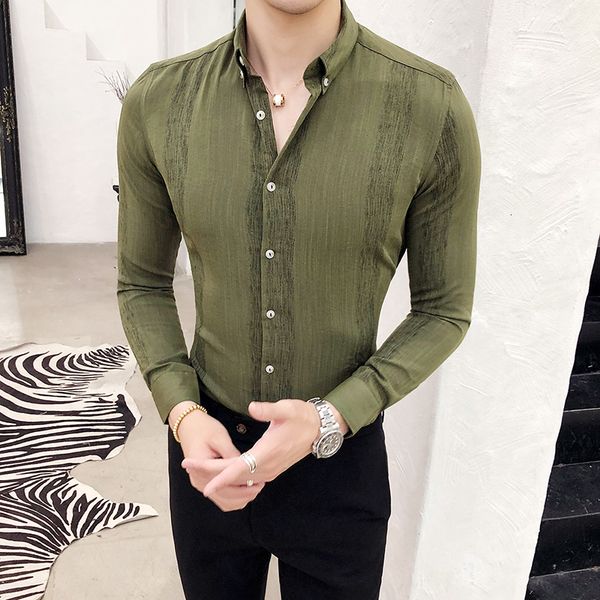 korean clothes autumn retro man long sleeve stripe slim fit business affairs dress shirt men camisa masculina, White;black
korean clothes autumn retro man long sleeve stripe slim fit business affairs dress shirt men camisa masculina, White;black