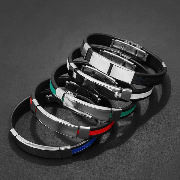 new simple handmade men punk stainless steel silicon charm bracelets bangle jewelry christmas birthday gift ing, Golden;silver
new simple handmade men punk stainless steel silicon charm bracelets bangle jewelry christmas birthday gift ing, Golden;silver