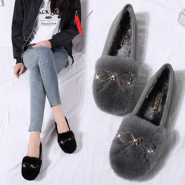 warm fur loafers plush women flats large size winter shoes slip on bow crystal lady moccasins footwear casual plush cotton shoes, Black
warm fur loafers plush women flats large size winter shoes slip on bow crystal lady moccasins footwear casual plush cotton shoes, Black