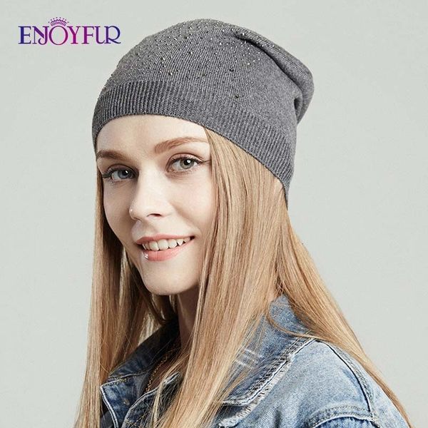 enjoyfur женщины шляпа для весна осень вязаные шапочки шапки со стразами новый модный женский повседневная шляпа mx191130, Blue;gray 
enjoyfur женщины шляпа для весна осень вязаные шапочки шапки со стразами новый модный женский повседневная шляпа mx191130, Blue;gray