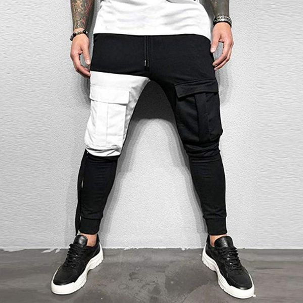 e-baihui men's streetwear pants autumn men stitching long pants slim hip hop causal full length fashion pocket, Black
e-baihui men's streetwear pants autumn men stitching long pants slim hip hop causal full length fashion pocket, Black