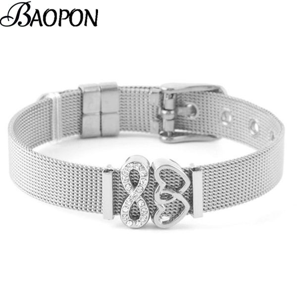 endless love charms stainless steel mesh bracelet set double heart charm brand bracelet bangle for woman 2020 new year gift, Black
endless love charms stainless steel mesh bracelet set double heart charm brand bracelet bangle for woman 2020 new year gift, Black