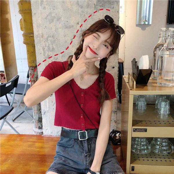 new fashion girl summer clothing knitted jacket slim short cardigan women summer short sleeve, White