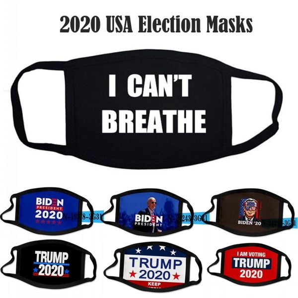

2020 USA Election Stock Black Lives Matter Masks Unisex Man Anti Dust Designer I Cant Breathe Cotton Face Masks Fashion Designer Biden Masks