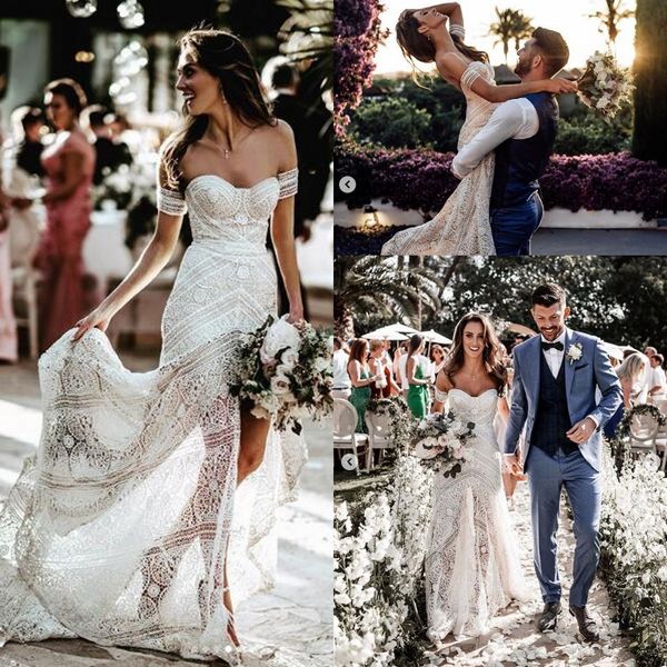 vintage crochet lace mermaid wedding dresses off shoulder full length bohemian beach countryside bridal wedding dress rue de seine, White
vintage crochet lace mermaid wedding dresses off shoulder full length bohemian beach countryside bridal wedding dress rue de seine, White