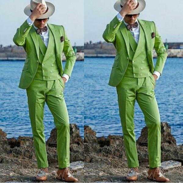 fashion beach green men suits one button peak lapel groom tuxedo wedding groom prom custom made blazer, Black;gray
fashion beach green men suits one button peak lapel groom tuxedo wedding groom prom custom made blazer, Black;gray