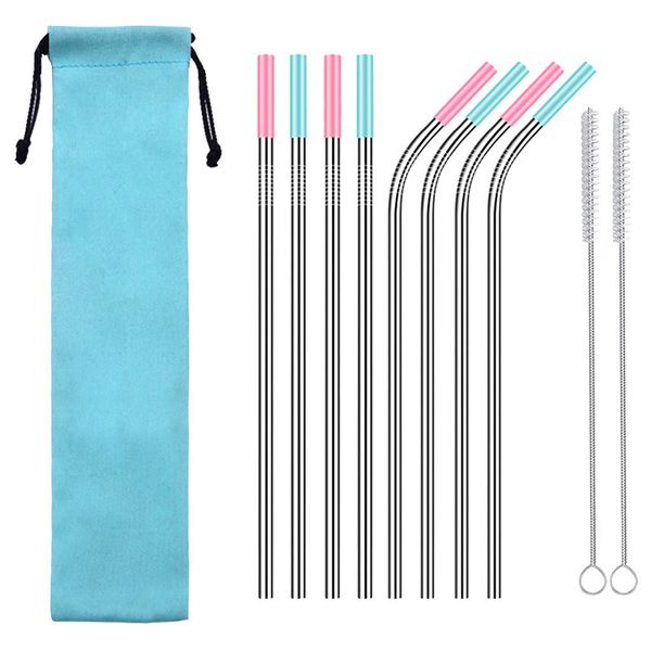 8pcs metal straw set with silicone cover and cleaning brush reusable stainless steel straw party supplies canudo inox 50july05
8pcs metal straw set with silicone cover and cleaning brush reusable stainless steel straw party supplies canudo inox 50july05