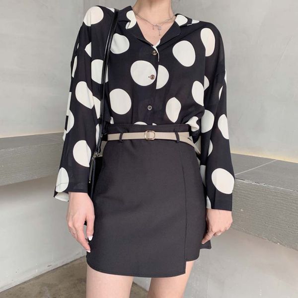 women chiffon big dot polka loose v collar bottoming blouse vintage long sleeve casual office blusas mujer de moda 2019, White
women chiffon big dot polka loose v collar bottoming blouse vintage long sleeve casual office blusas mujer de moda 2019, White