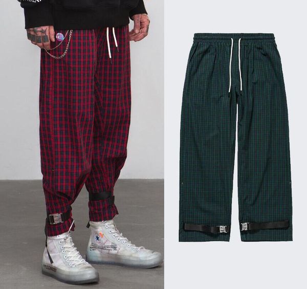 men casual wide leg baggy loose hiphop belts long pants trousers bottoms check, Black
men casual wide leg baggy loose hiphop belts long pants trousers bottoms check, Black