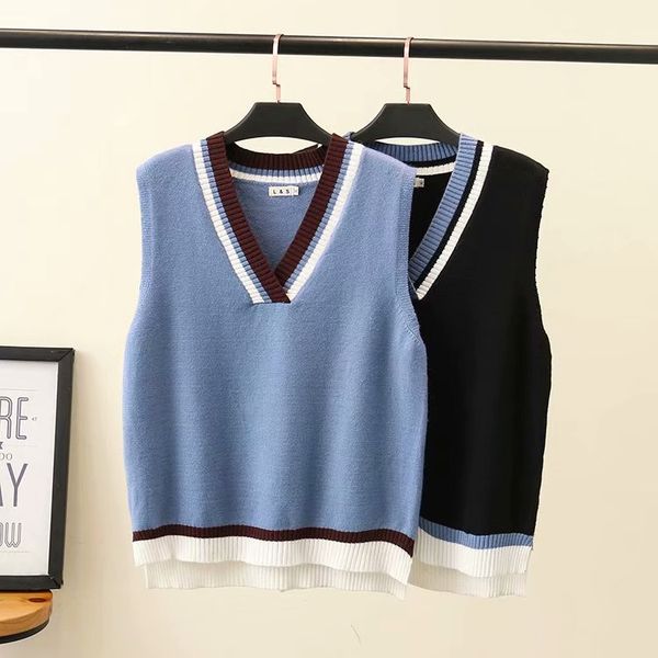 plus size casual sweaters 2019 autumn women fashion loose sleeveless v-neck knitting pullovers f42-9037, White;black
plus size casual sweaters 2019 autumn women fashion loose sleeveless v-neck knitting pullovers f42-9037, White;black