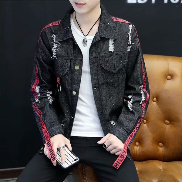 wholesale loose jacket korean autumn and winter street trend ribbon denim jacket student hip hop style street teenagers coat men, Black;brown
wholesale loose jacket korean autumn and winter street trend ribbon denim jacket student hip hop style street teenagers coat men, Black;brown