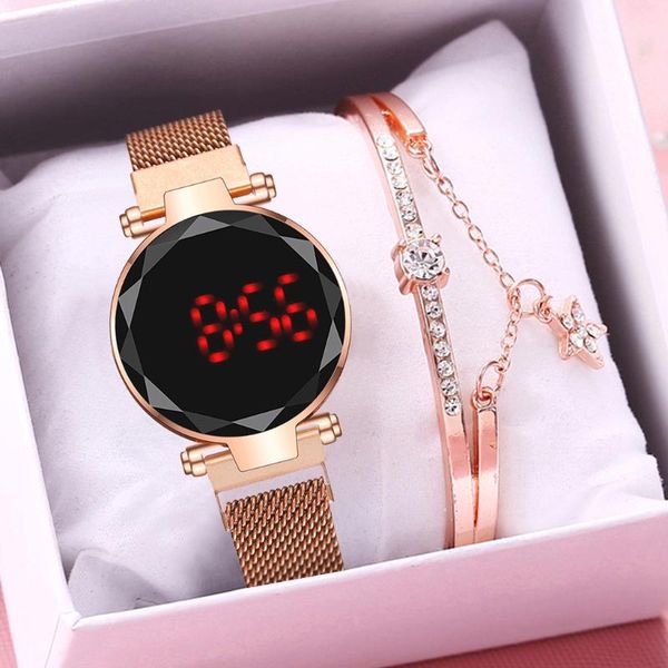 magnetic touch watches led set women steel digital electronic stainless clock wristwatches bracelet screen ircjp, Slivery;brown
magnetic touch watches led set women steel digital electronic stainless clock wristwatches bracelet screen ircjp, Slivery;brown