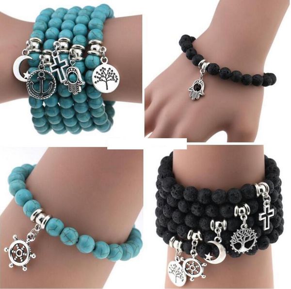 natural lava stone turquoise bracelet prayer beads charms bracelets anti-fatigue volcanic rock bangle men's women's fashion diffus, Golden;silver
natural lava stone turquoise bracelet prayer beads charms bracelets anti-fatigue volcanic rock bangle men's women's fashion diffus, Golden;silver