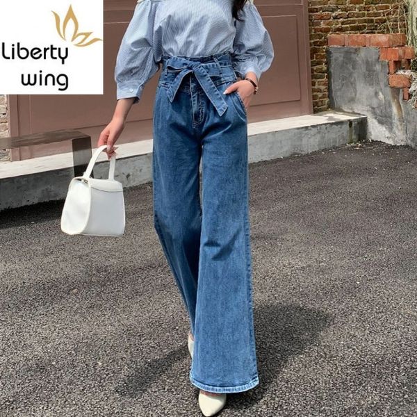 fashion women floor length long jeans bowknot belted high waist denim wide leg pants office ladies spring loose fit trousers, Blue
fashion women floor length long jeans bowknot belted high waist denim wide leg pants office ladies spring loose fit trousers, Blue