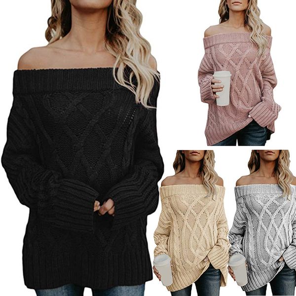femme soft solid color pullovers knitted sweaters women warmth thick sweater autumn and winter female off the shoulder sweater, White;black
femme soft solid color pullovers knitted sweaters women warmth thick sweater autumn and winter female off the shoulder sweater, White;black