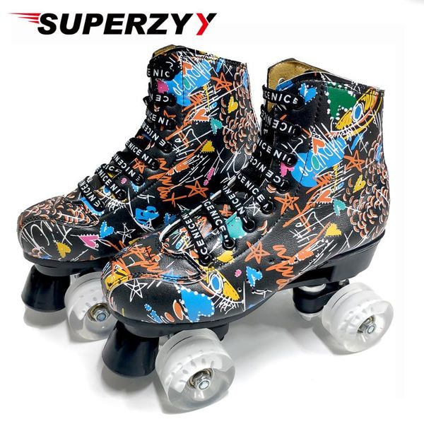 graffiti microfiber roller skates double line skates women men two line skating shoes with white pu 4 wheels training
graffiti microfiber roller skates double line skates women men two line skating shoes with white pu 4 wheels training