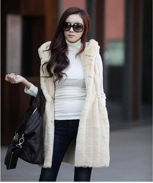 autumn winter female imitation hair fur sleeveless vest coat long hooded jacket, Black;white
autumn winter female imitation hair fur sleeveless vest coat long hooded jacket, Black;white