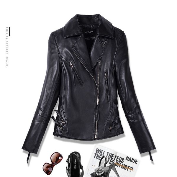 genuine leather jacket women jaqueta feminina leather jacket women's slim motorcycle women's short, Black
genuine leather jacket women jaqueta feminina leather jacket women's slim motorcycle women's short, Black