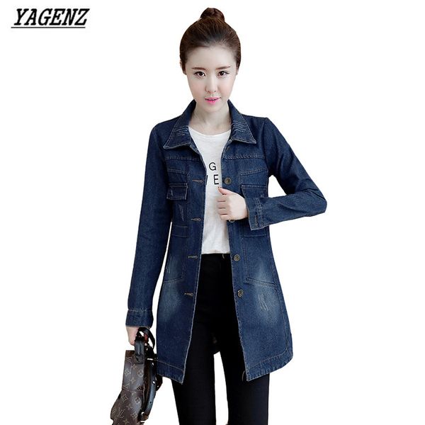 female denim jacket coat spring large size long sleeve denim outerwear casual vintage cowboy autumn women basic coat yagenz, Black;brown
female denim jacket coat spring large size long sleeve denim outerwear casual vintage cowboy autumn women basic coat yagenz, Black;brown