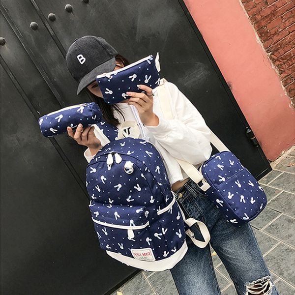 2019 canvas shoulder bag female primary school students bag men and women leisure travel four-piece backpack
2019 canvas shoulder bag female primary school students bag men and women leisure travel four-piece backpack