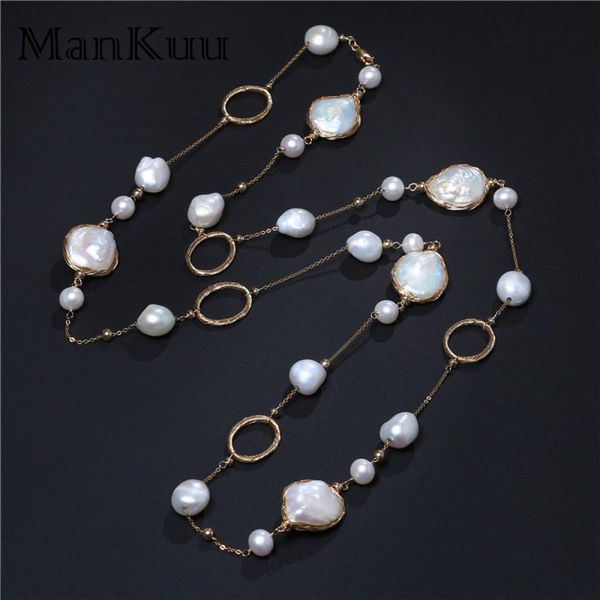 fashion handmade baroque pearl long necklaces mix type natural freshwater pearl necklaces for women gold bridal women, Silver
fashion handmade baroque pearl long necklaces mix type natural freshwater pearl necklaces for women gold bridal women, Silver