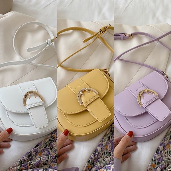 small women's 2020 fashion texture small saddle all-match shoulder messenger bag ins saddle bag, White
small women's 2020 fashion texture small saddle all-match shoulder messenger bag ins saddle bag, White