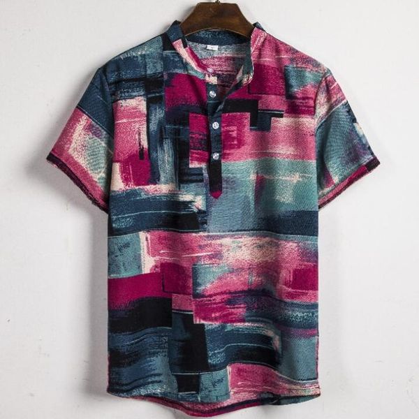 vintage national style men cotton linen floral print short sleeve shirt summer hawaii beach holiday loose casual stand shirts, White;black
vintage national style men cotton linen floral print short sleeve shirt summer hawaii beach holiday loose casual stand shirts, White;black