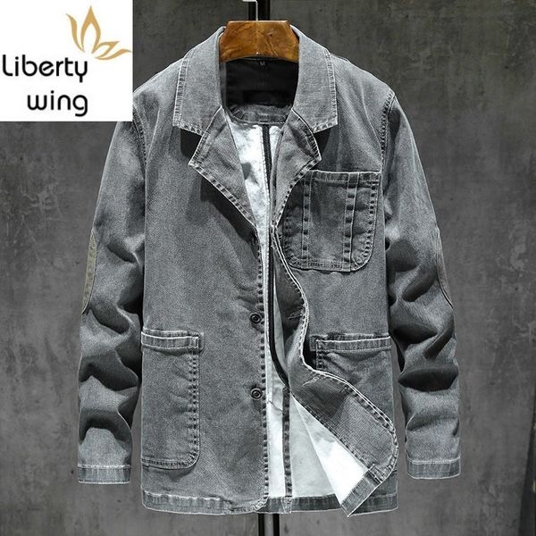 autumn casual cowboy jacket men streetwear slim fit suit collar single breasted denim coat gray vintage work outwear male m-3xl, Black;brown
autumn casual cowboy jacket men streetwear slim fit suit collar single breasted denim coat gray vintage work outwear male m-3xl, Black;brown