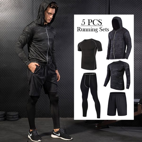 2018 running set quick-dry men's gym clothes elastic compression tights fitness workout sports jogging suits sportswear 3-5pcs, Black;blue
2018 running set quick-dry men's gym clothes elastic compression tights fitness workout sports jogging suits sportswear 3-5pcs, Black;blue