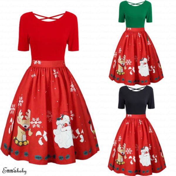 2019 new xmas dress women girls vintage high waist santa christmas dress ladies xmas swing skater retro a line, Black;gray
2019 new xmas dress women girls vintage high waist santa christmas dress ladies xmas swing skater retro a line, Black;gray