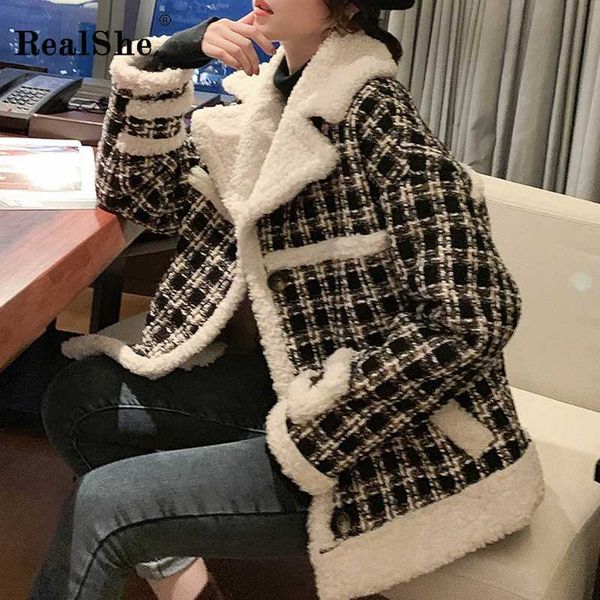 realshe wool coat women lapel full sleeve pockets plaid coats and jackets women spring casual elegant winter jacket 2020, Black
realshe wool coat women lapel full sleeve pockets plaid coats and jackets women spring casual elegant winter jacket 2020, Black