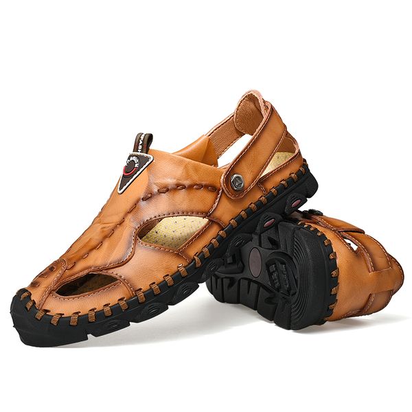 sandals youqijia men casual leather outdoor summer handmade beach shoes for male breathable footwear slip on walking, Black
sandals youqijia men casual leather outdoor summer handmade beach shoes for male breathable footwear slip on walking, Black