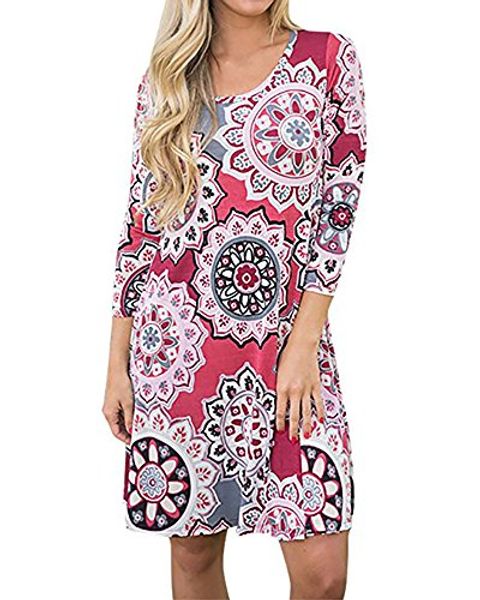 imysty womens casual tunic dress 3/4 sleeve boho print t-shirt dress with pockets, Black;gray
imysty womens casual tunic dress 3/4 sleeve boho print t-shirt dress with pockets, Black;gray