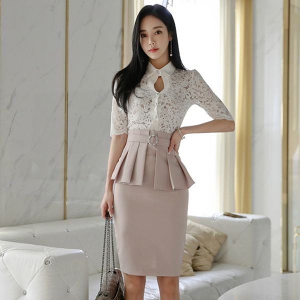 two piece dress summer 2 sets women lace blouse shirt + pleated ruffles high waist skirt two-piece outfits suit ta2207, White
two piece dress summer 2 sets women lace blouse shirt + pleated ruffles high waist skirt two-piece outfits suit ta2207, White